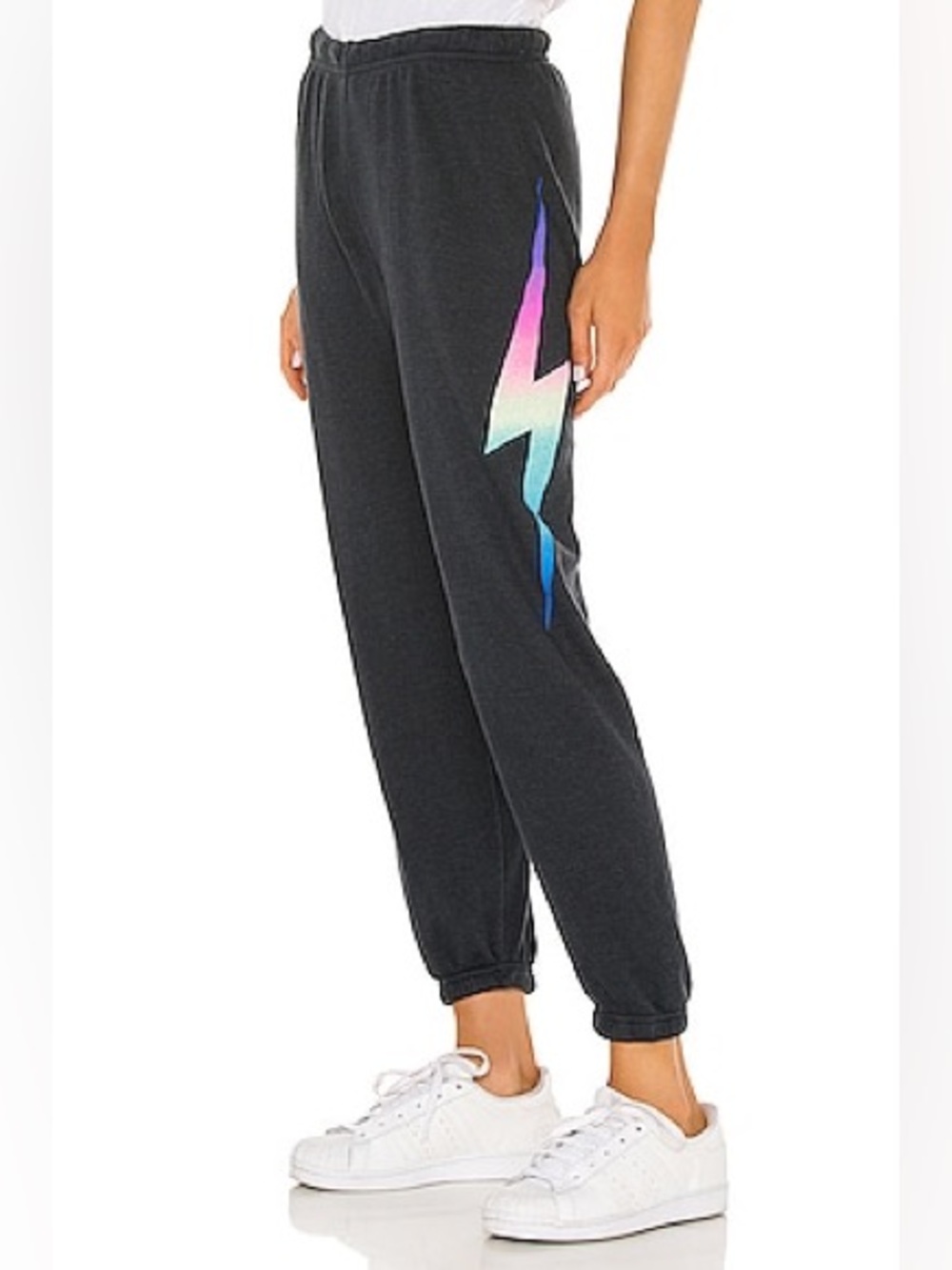 Aviator‎ Nation Bolt Sweatpants in Rainbow Pink Size M